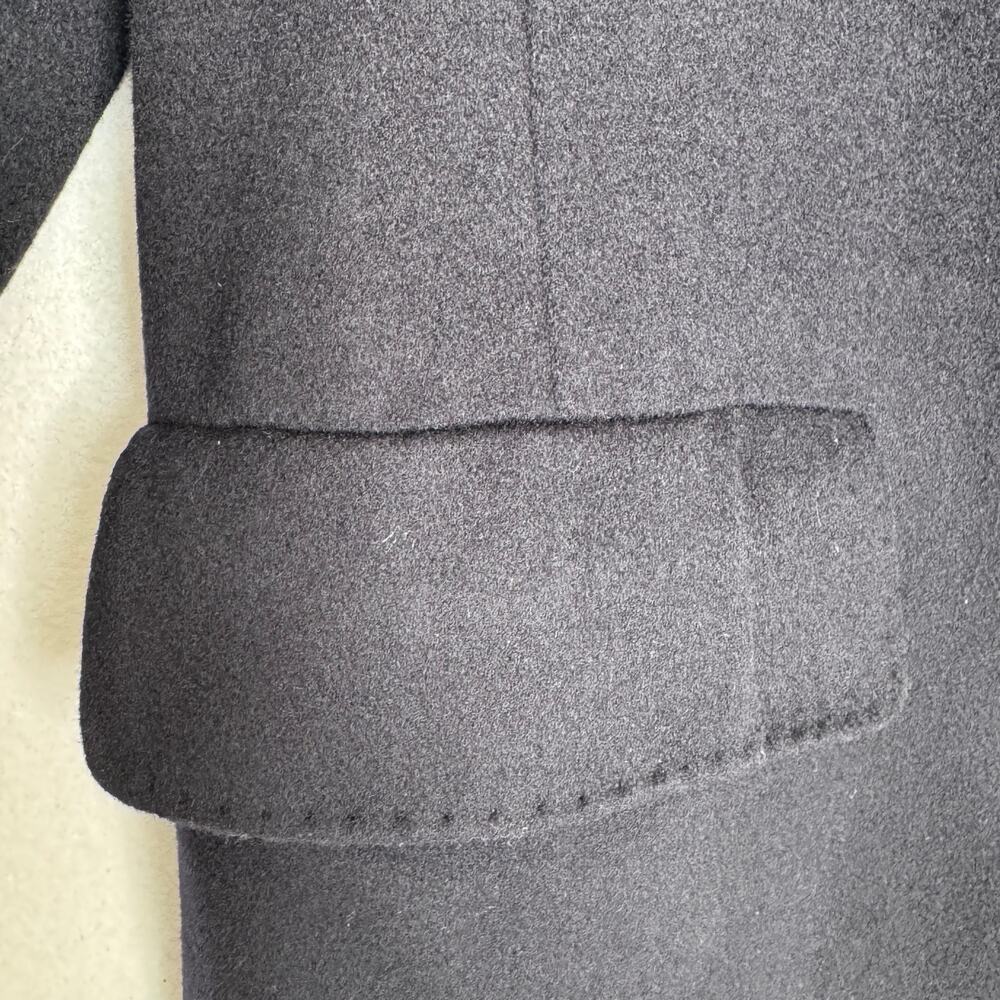Vintage 90s Edward Pelger Navy Wool Double Breasted Overcoat XL - Picture 11 of 16